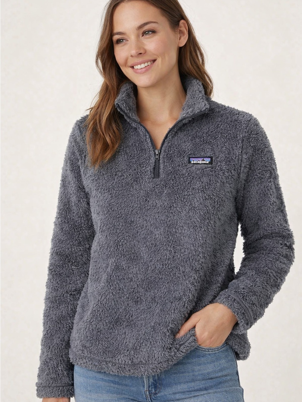 Patagonia Gray Fleece Pullover Sweater Long Sleeve Women Size‎ XS